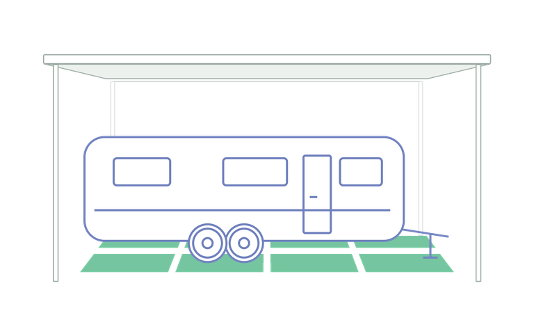 Storage example for a 14′ × 32′ unit
