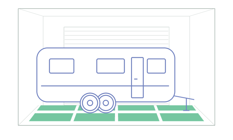 Storage example for a 14′ × 32′ unit