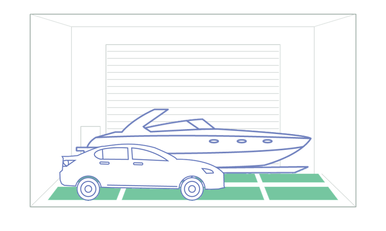 Storage example for a 18′ × 32′ unit