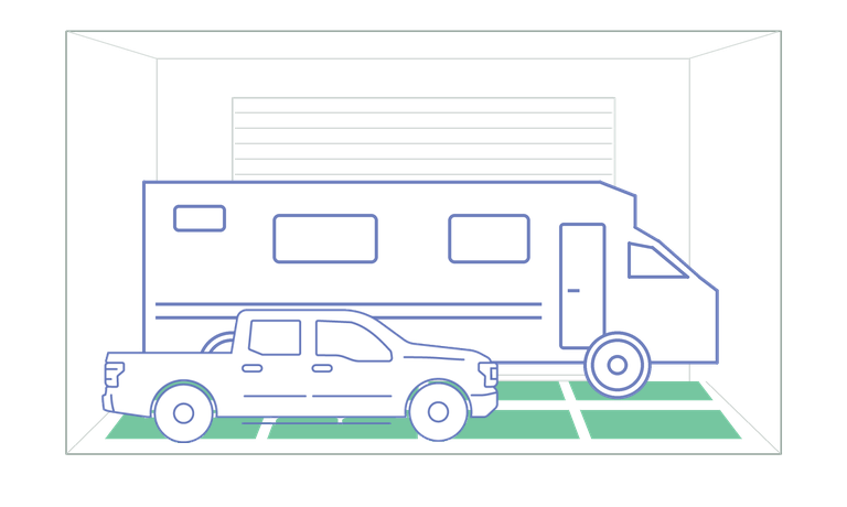 Storage example for a 20′ × 50′ unit